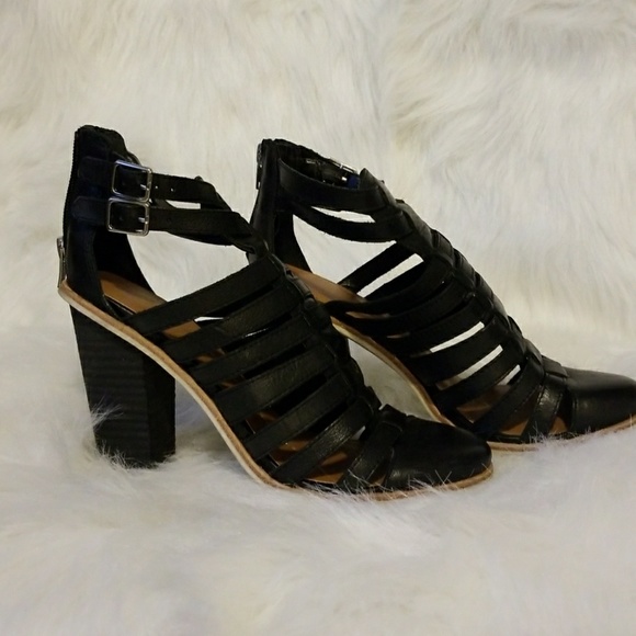 closed toe caged heels